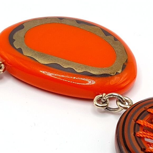 Chico's Orange Brown Leather Belt, 40" - Picture 5 of 11